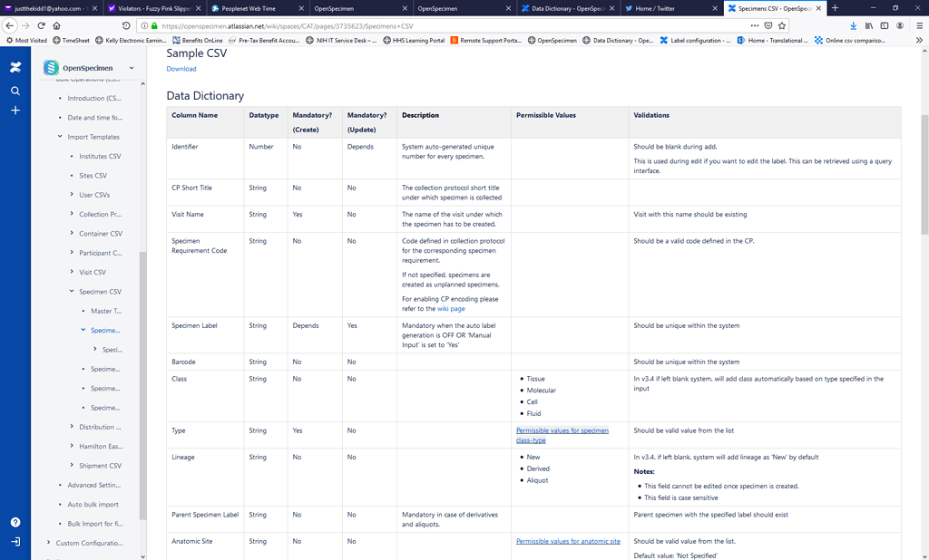 Complete data dictionary CSV - Excel file - Technical Questions ...
